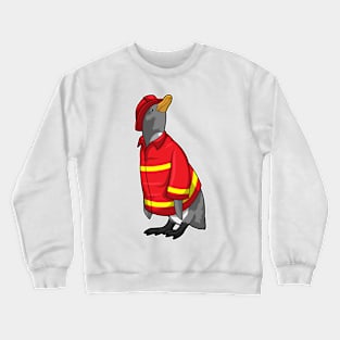 Penguin as Firefighter with Helmet Crewneck Sweatshirt